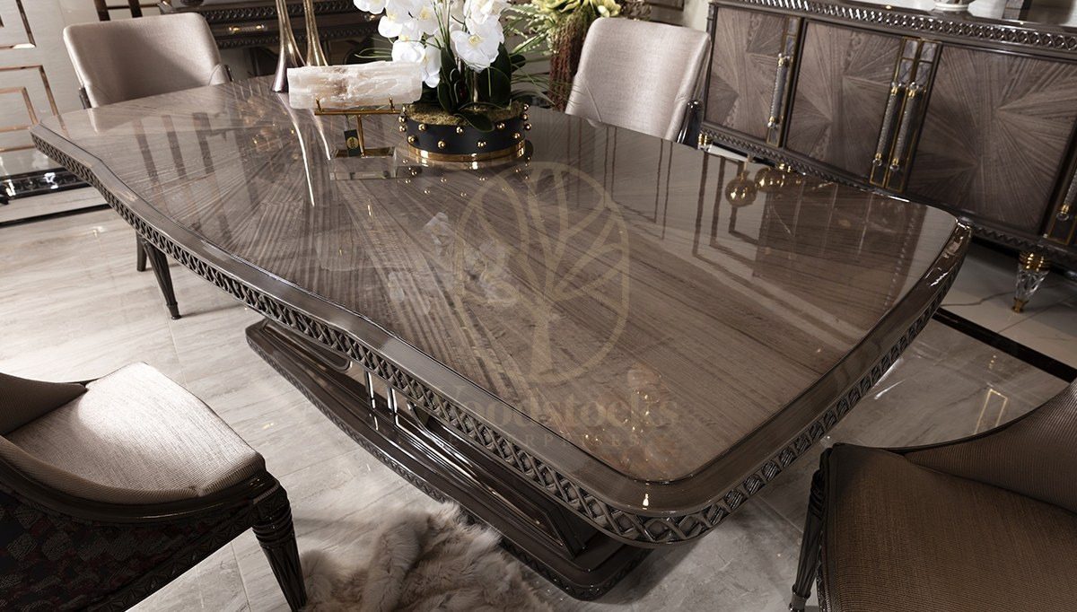 Luxury Notron Handcrafted Teak Dining Table Set, Saharanpur, view 3