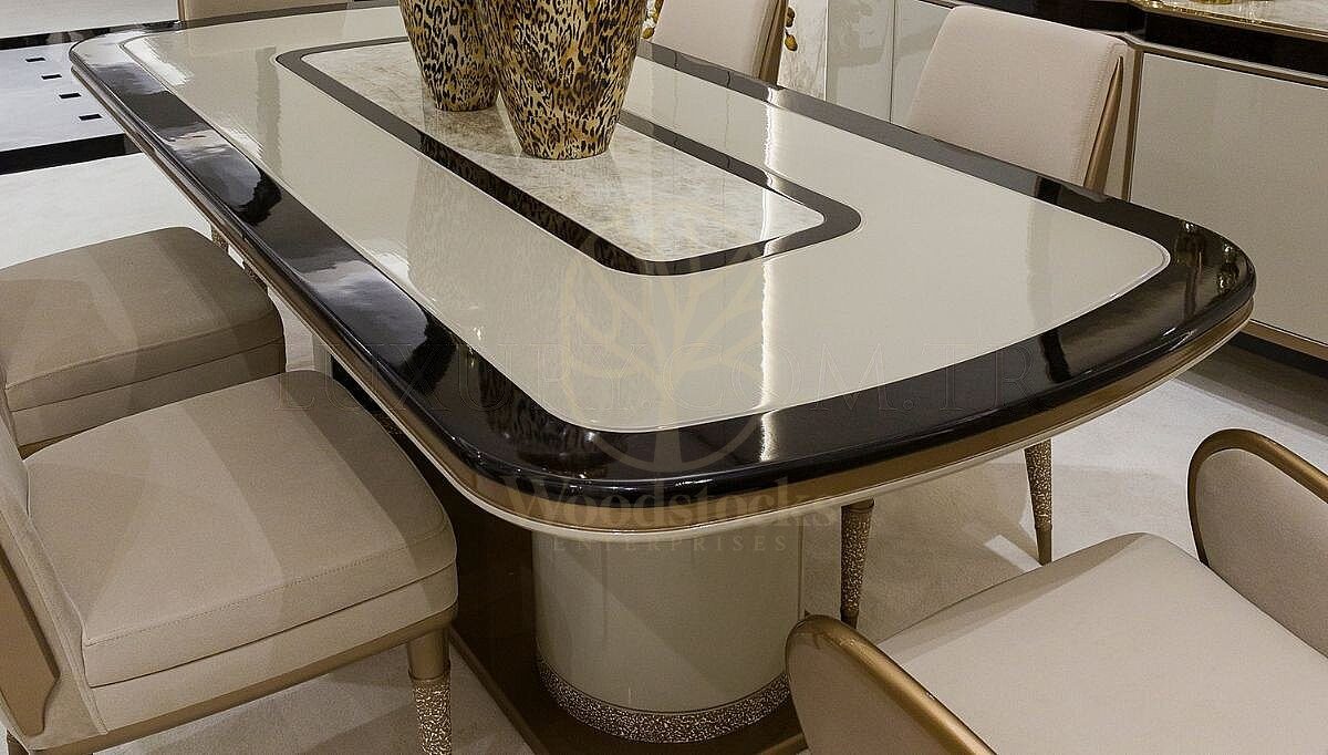 Luxury Orvesa Handcrafted Teak Dining Table Set, Saharanpur, view 2