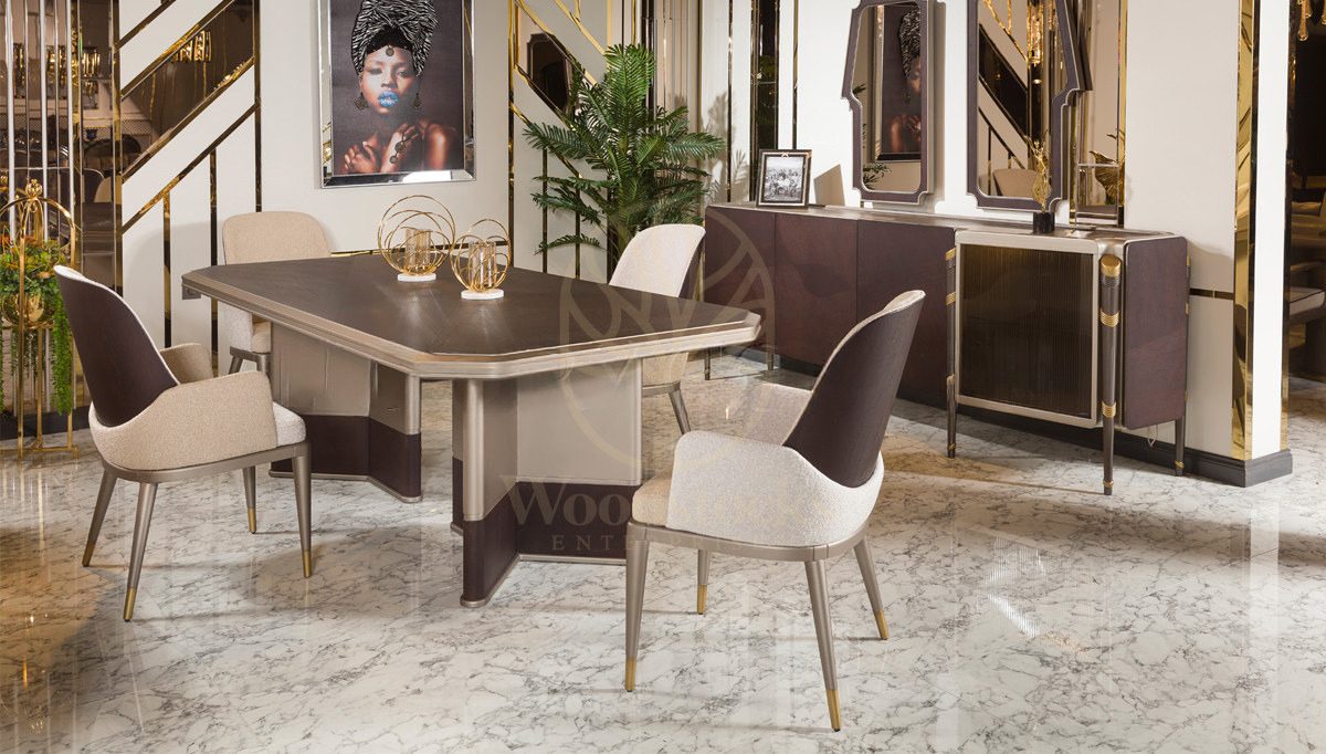 Luxury Parma Handcrafted Teak Dining Table Set, Saharanpur, Dining Table