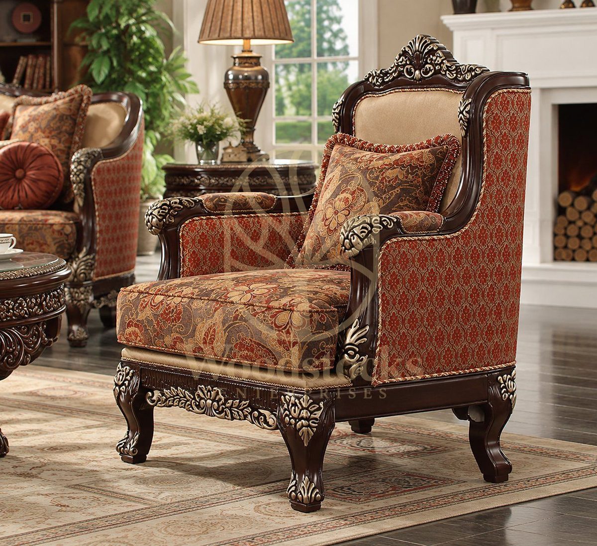 Teak Luxury Victorian Carved Sofa Set, view 3