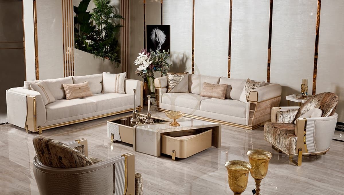 Luxury Loftusa Handcrafted Teak Sofa Set, Saharanpur, Sofa Set