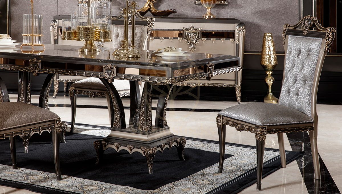 Royal Tuvalya Bronze Hand Carved Teak Dining Table Set, Saharanpur, view 4