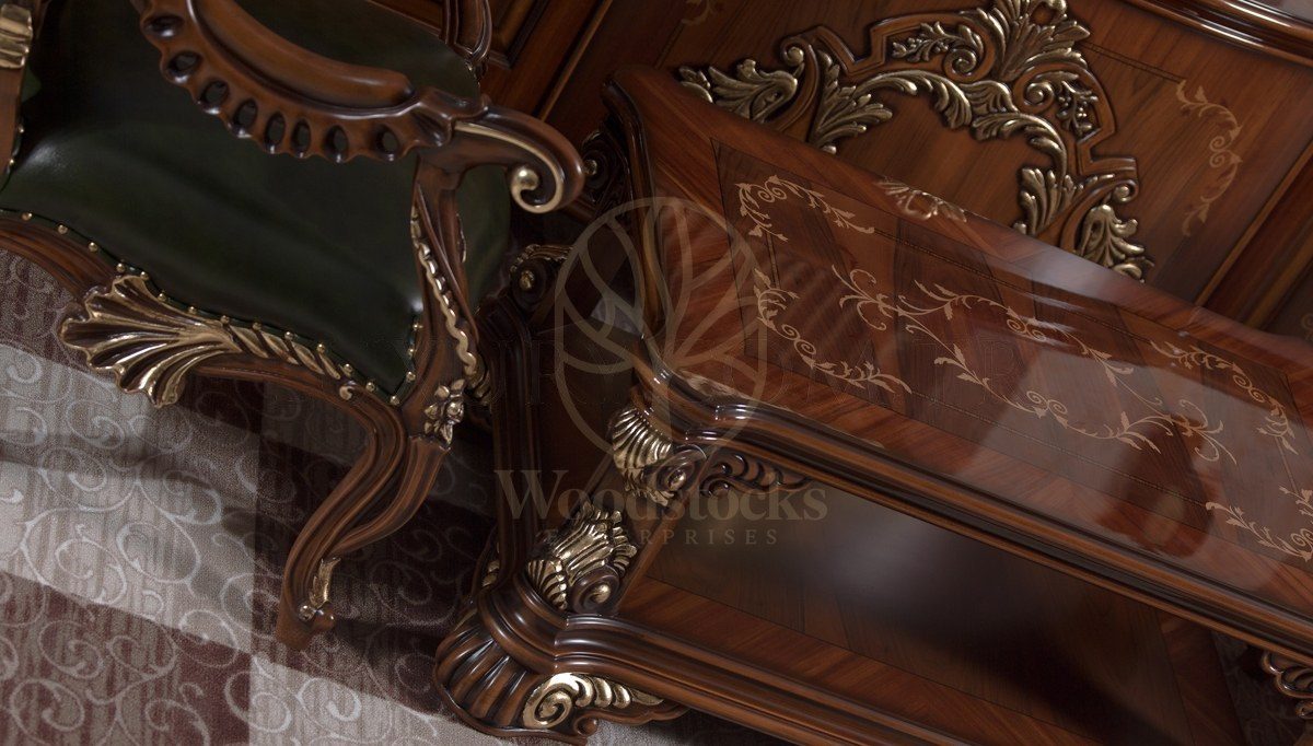 Royal Kraliyet Hand Carved Teak Office Table, Saharanpur, view 5