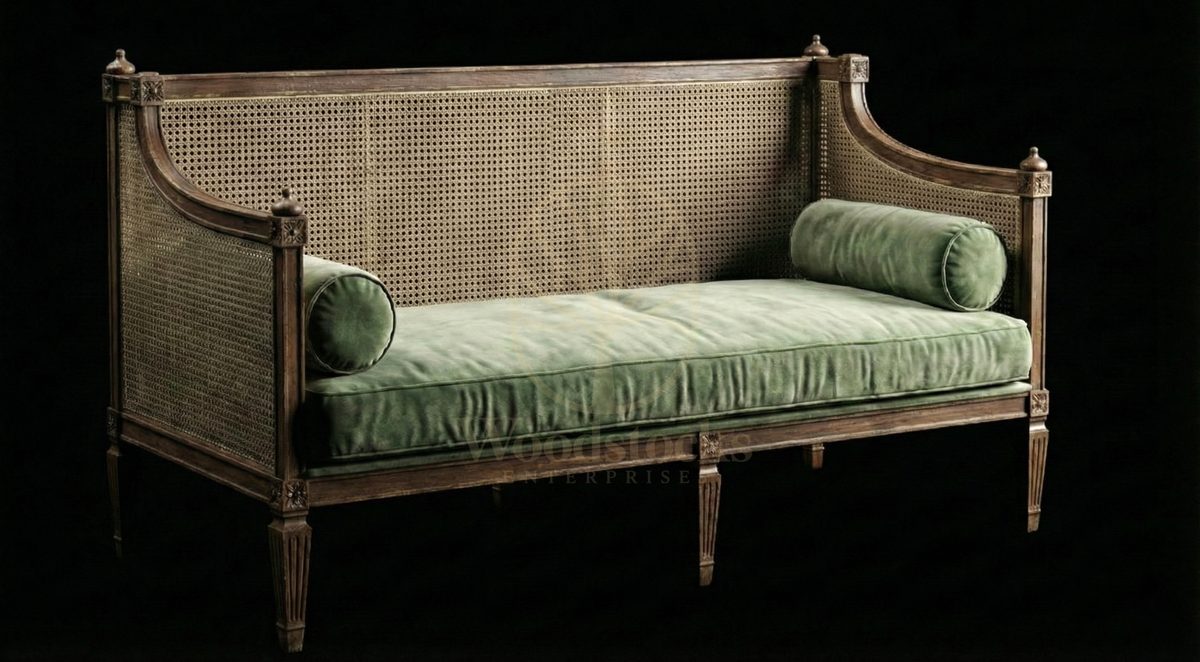 Luxury Teak Chowringhee Cane-Back Day Bed, Saharanpur, view 3