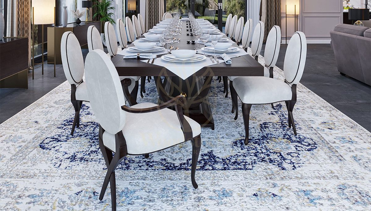 Luxury Preston Handcrafted Teak Dining Table Set, Saharanpur, view 4