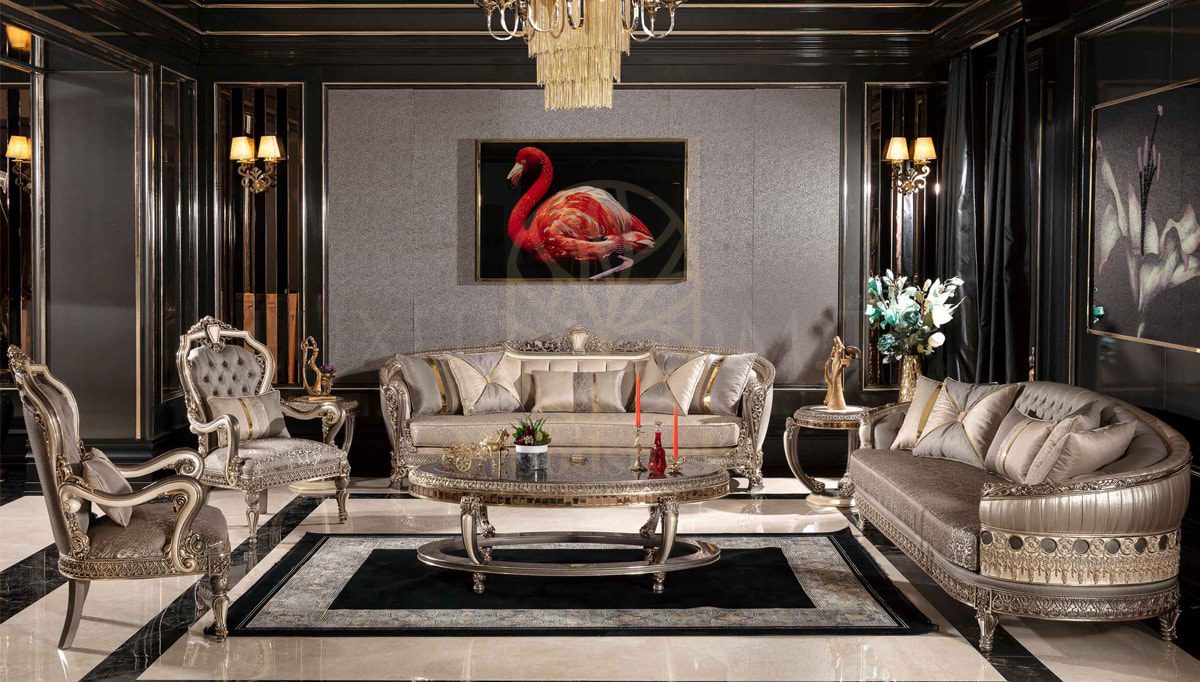 Royal Morbida Hand Carved Teak Sofa Set, Saharanpur, Sofa Set