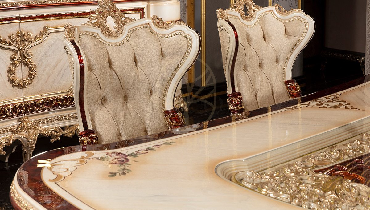 Royal Labros Hand Carved Teak Dining Table Set, Saharanpur, view 10