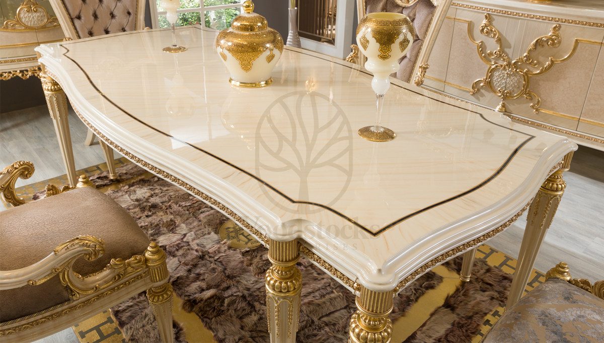 Royal Valente Hand Carved Teak Dining Table Set, Saharanpur, view 3