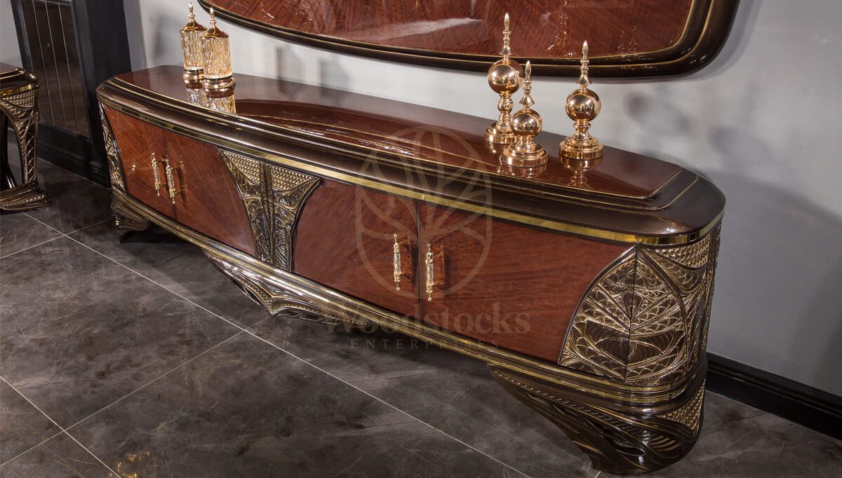 Luxury Viyola Brown Handcrafted Teak TV Cabinet, Saharanpur, view 3