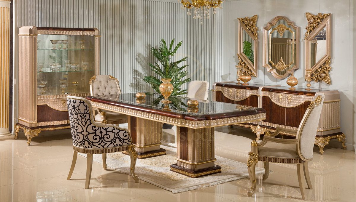Royal Lotus Hand Carved Teak Dining Table Set, Saharanpur, Dining Table