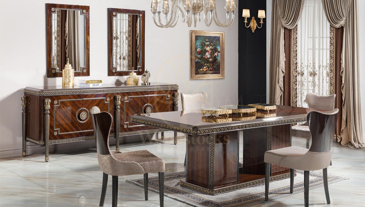 Royal Valdera Hand Carved Teak Dining Table Set, Saharanpur, Dining Table