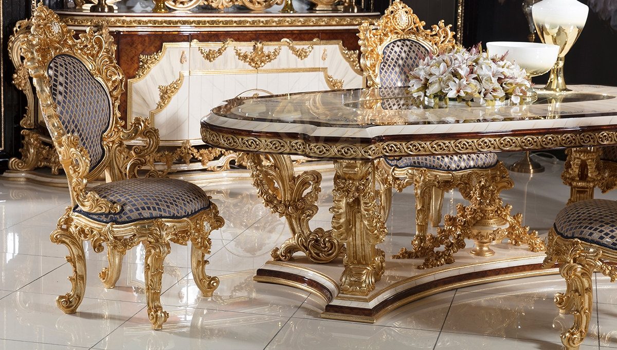Royal Aspendos Hand Carved Teak Dining Table Set, Saharanpur, view 2