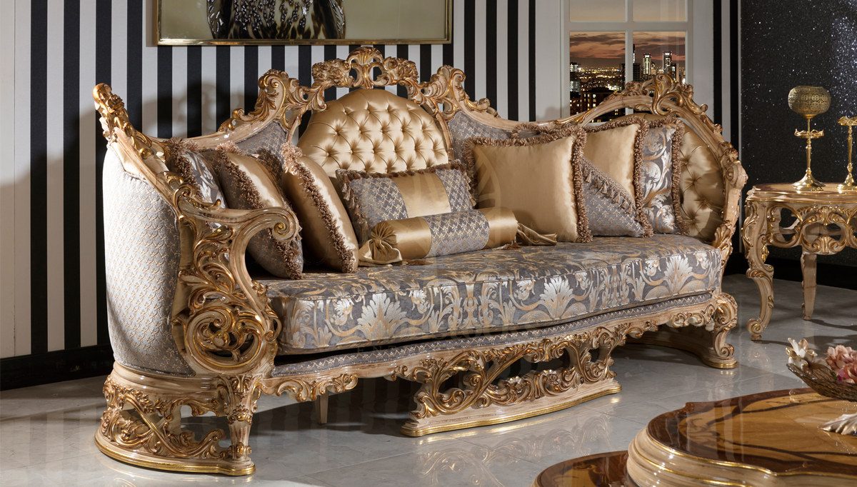 Royal Firuze Hand Carved Teak Sofa Set, Saharanpur, view 6