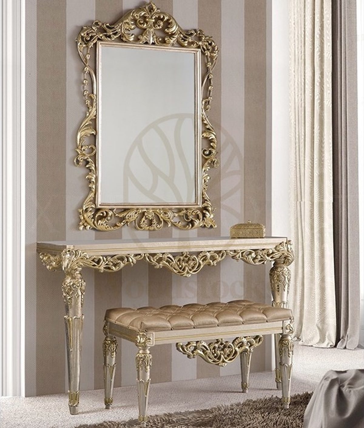 Royal Masal Hand Carved Teak Dressing Table, Saharanpur, Dressing Table