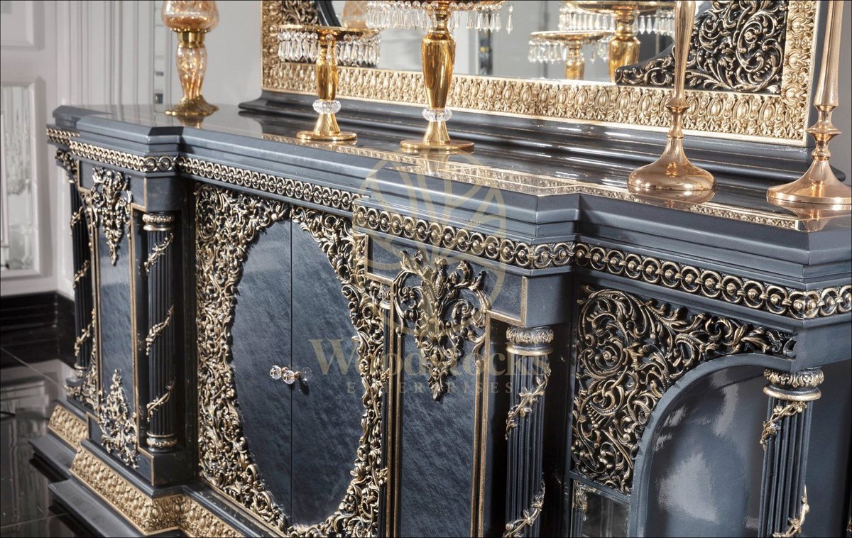Teak Palace Blue and Silver Dining Set, view 9