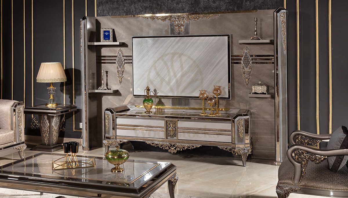 Royal Rabesa Hand Carved Teak TV Cabinet, Saharanpur, TV Cabinet