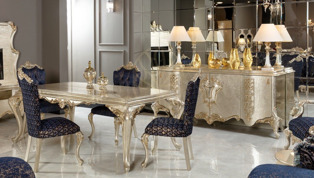 Royal Beyzade Hand Carved Teak Dining Table Set, Saharanpur, view 2