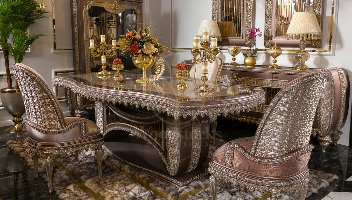 Royal Vegas Hand Carved Teak Dining Table Set, Saharanpur, view 2