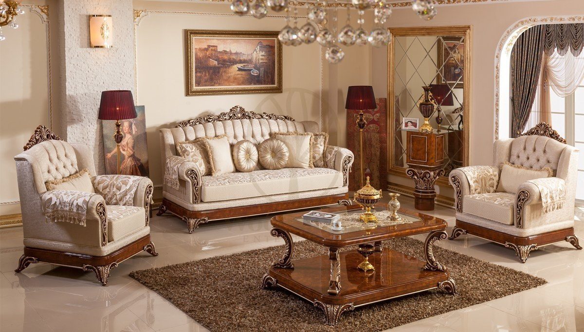 Royal Safir Hand Carved Teak Sofa Set, Saharanpur, Sofa Set