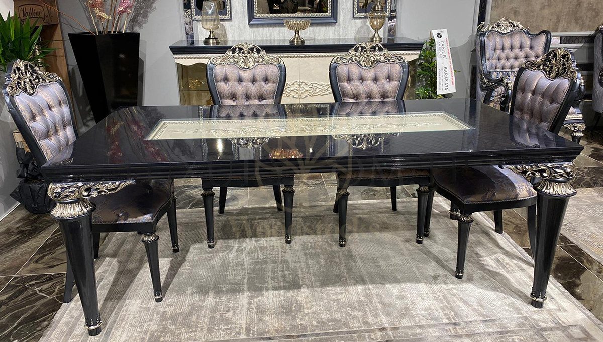 Royal Akranes Hand Carved Teak Dining Table Set, Saharanpur, view 3