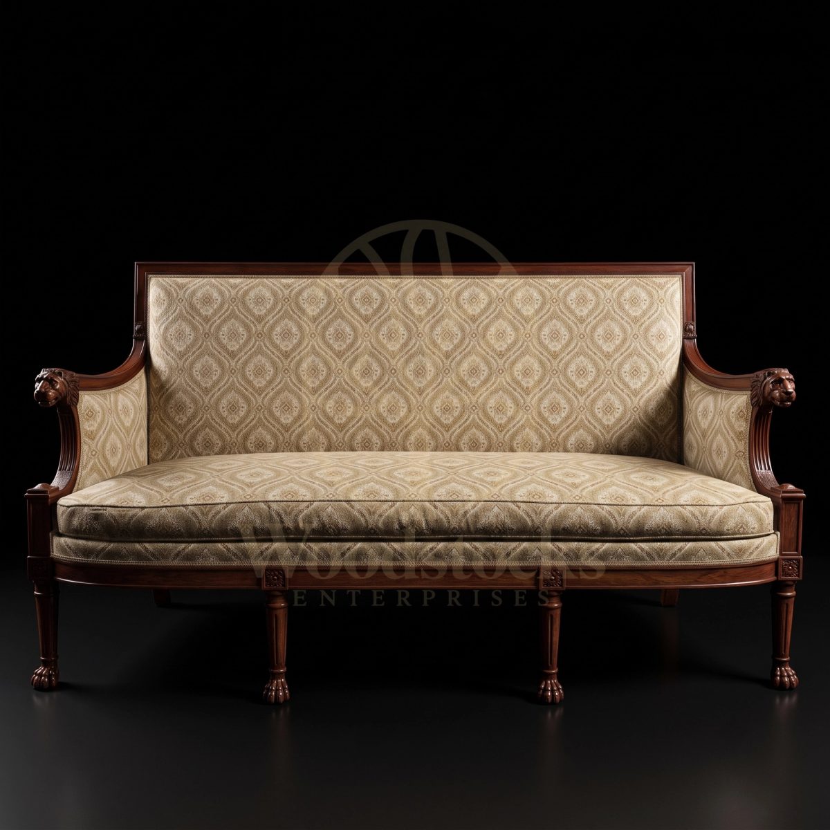 Hand Carved Teak Rue de Cléry Sentinel Canapé, Saharanpur, Sofa Set