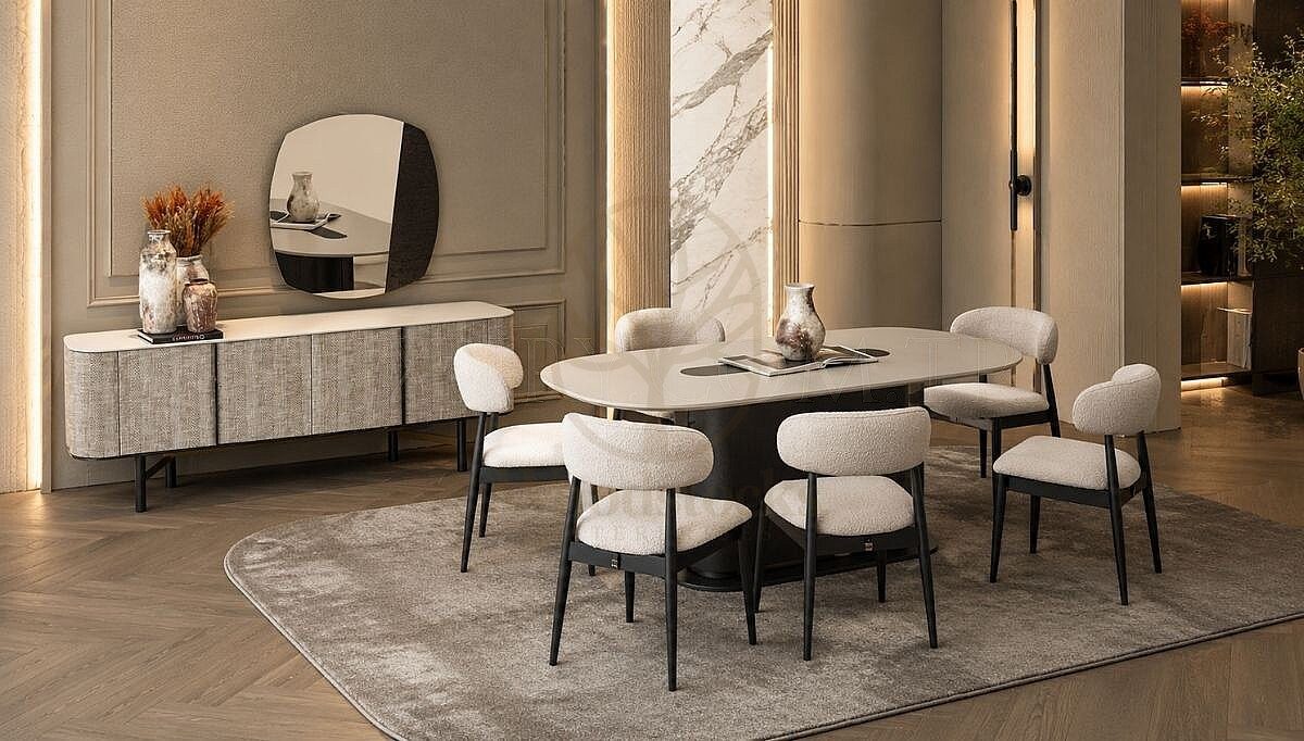 Luxury Orvada Handcrafted Teak Dining Table Set, Saharanpur, Dining Table