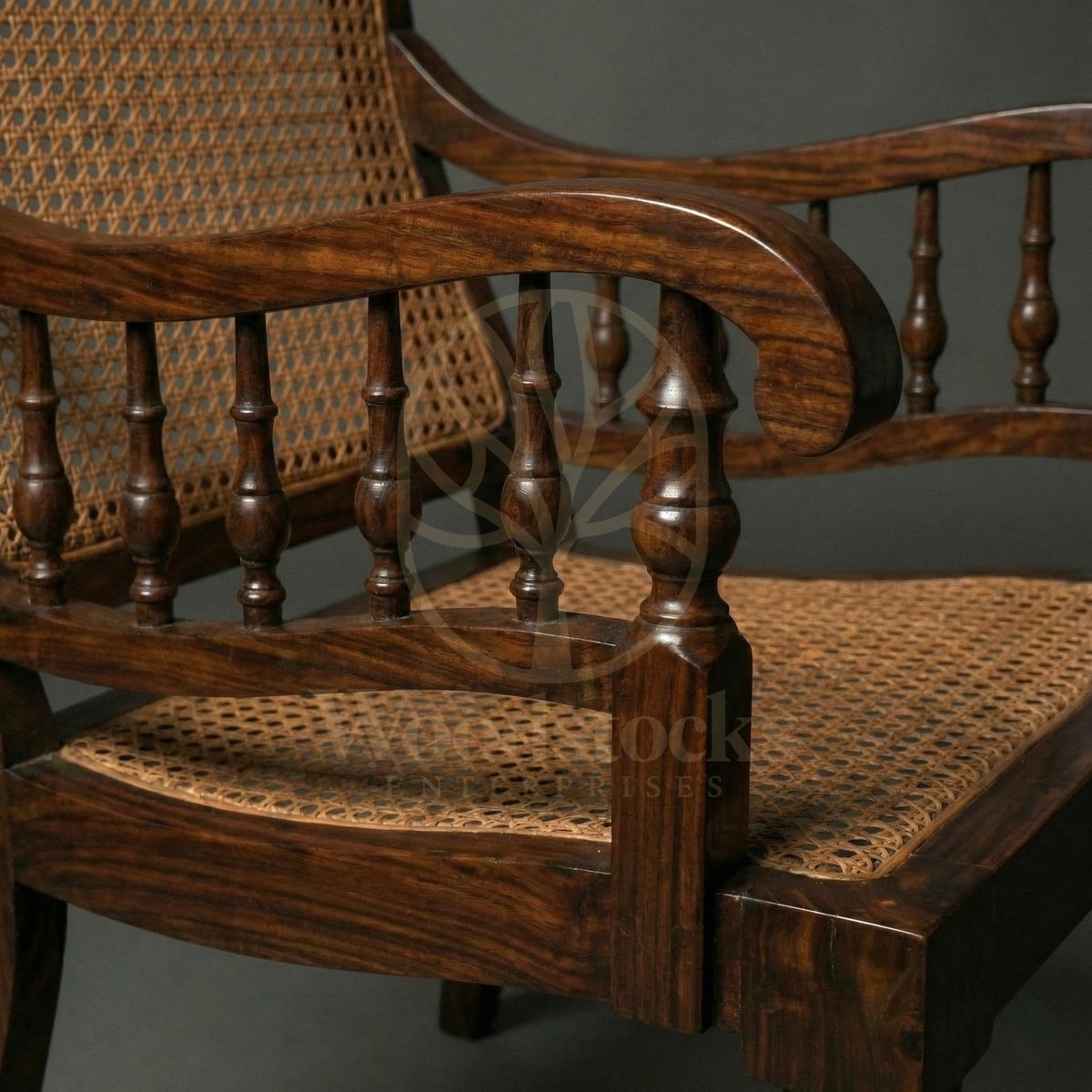 Luxury Teak Ceylon Plantation Cane Chair, Saharanpur, view 3