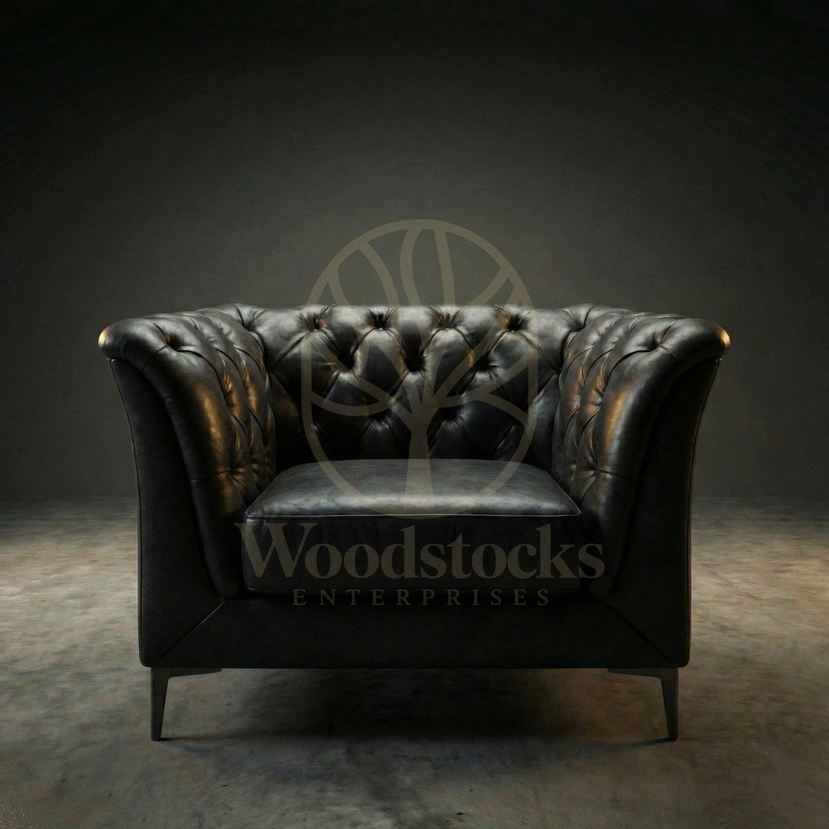 Luxury Teak St. James’s Club Modernist Chesterfield Sofa Set, Saharanpur, view 9