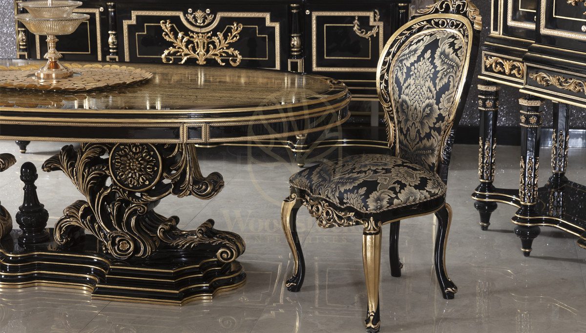 Royal Balamir Hand Carved Teak Dining Table Set, Saharanpur, view 8