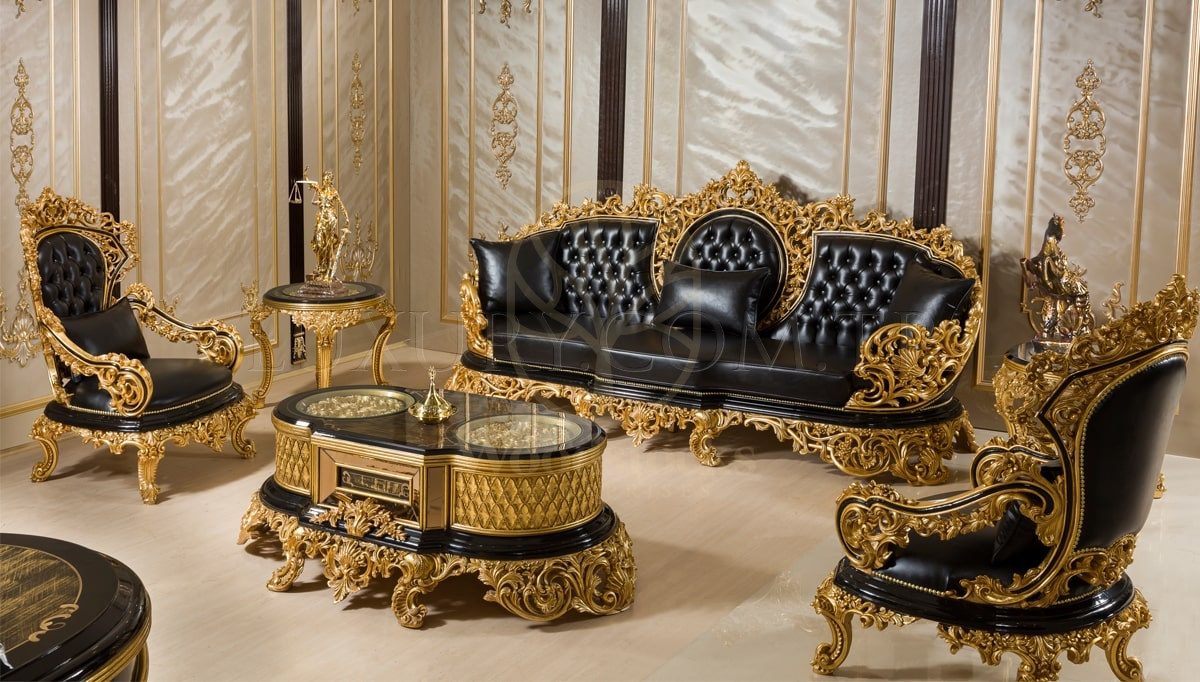 Royal Hazar Gold Leaf Hand Carved Teak Office Table, Saharanpur, view 2