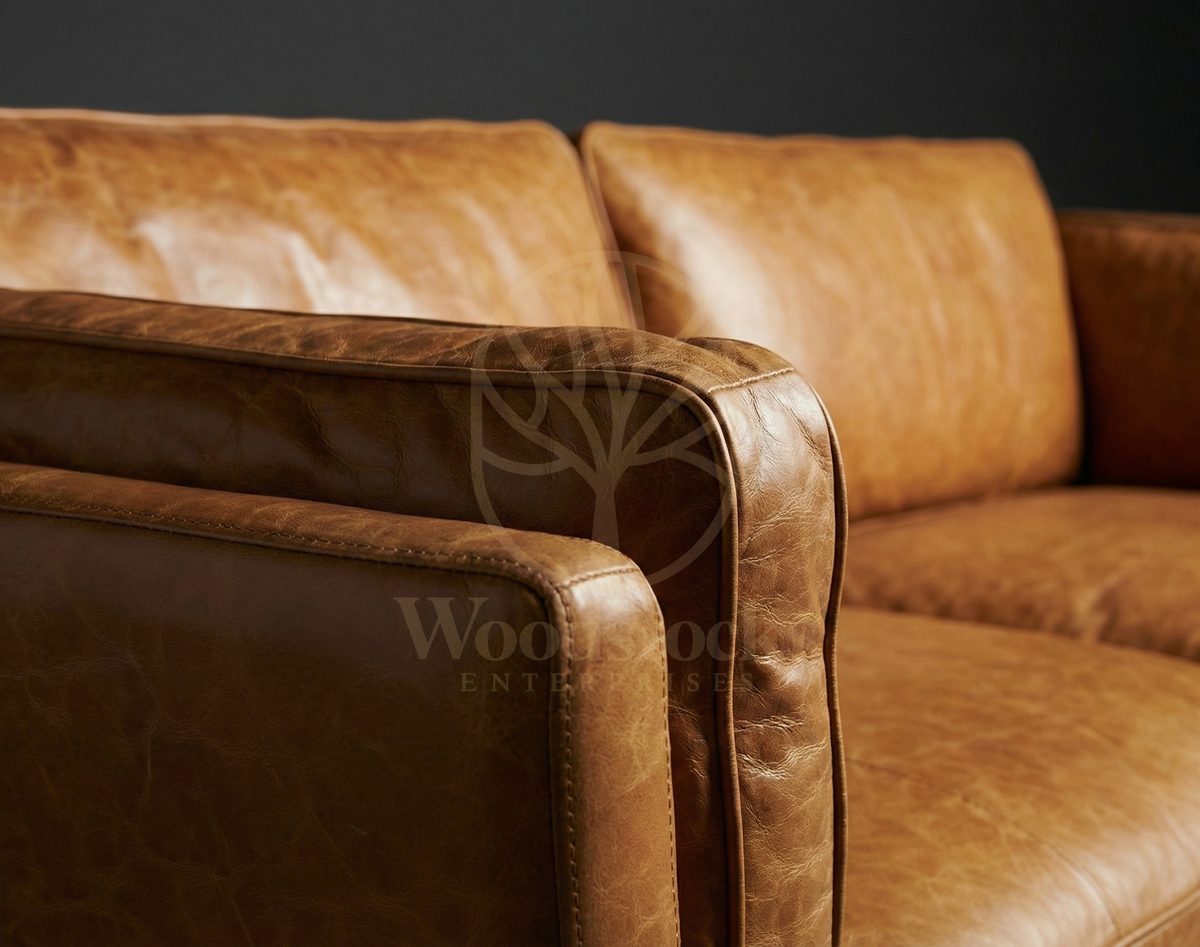 Luxury Teak Østerbro Modernist Leather Sofa, Saharanpur, view 3