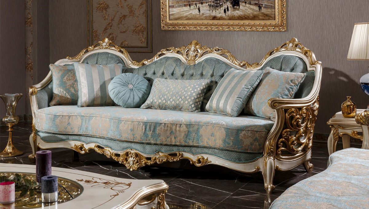 Royal Harzemsah Cream Hand Carved Teak Sofa Set, Saharanpur, view 5