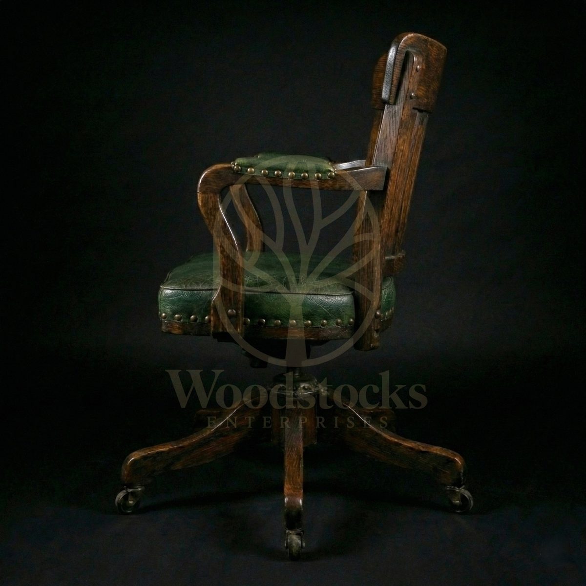 Luxury Teak Wall Street Office Swivel Armchair, Saharanpur, view 5