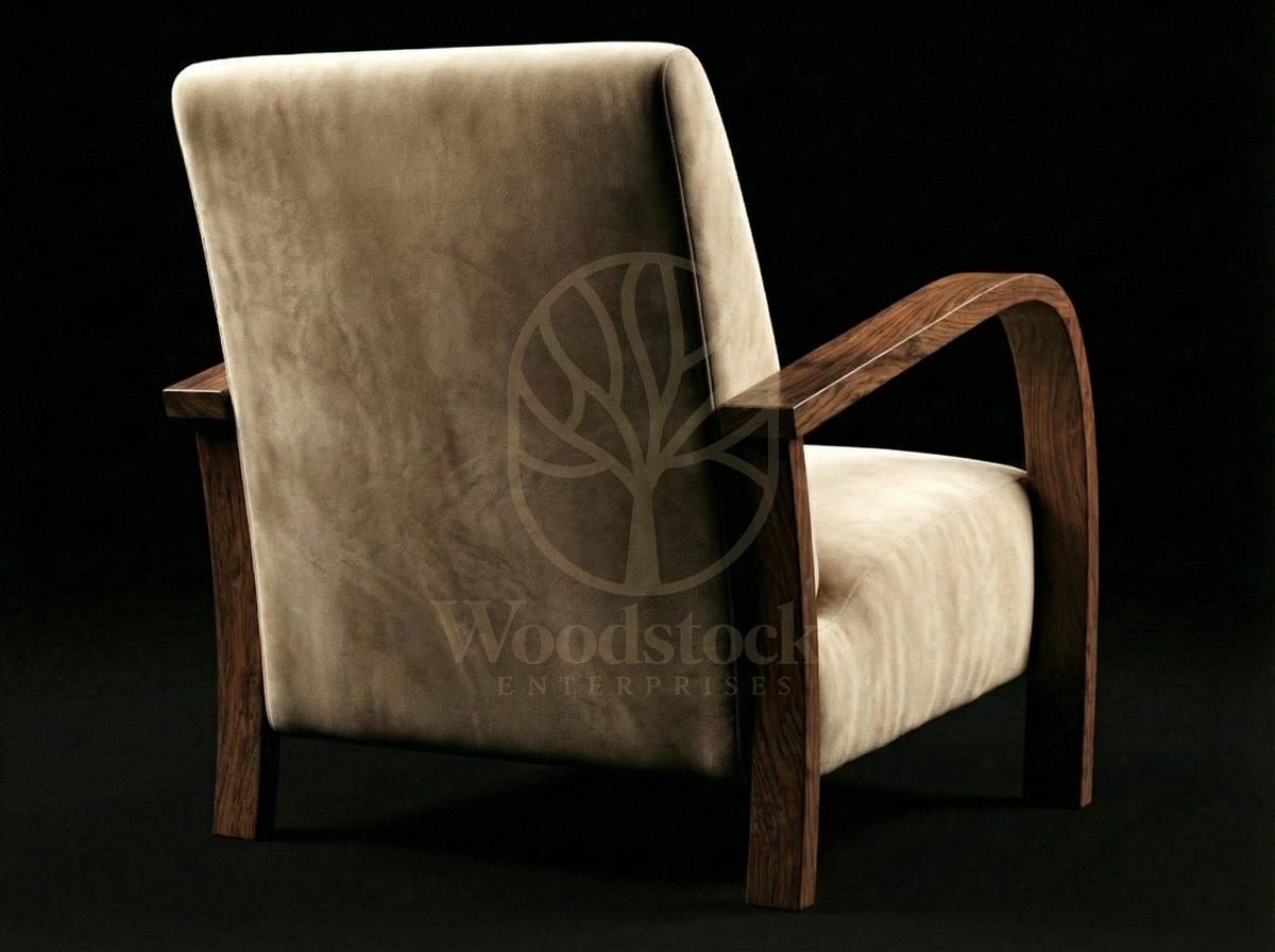 Luxury Teak Deauville Art Deco Lounge Chair, Saharanpur, view 3