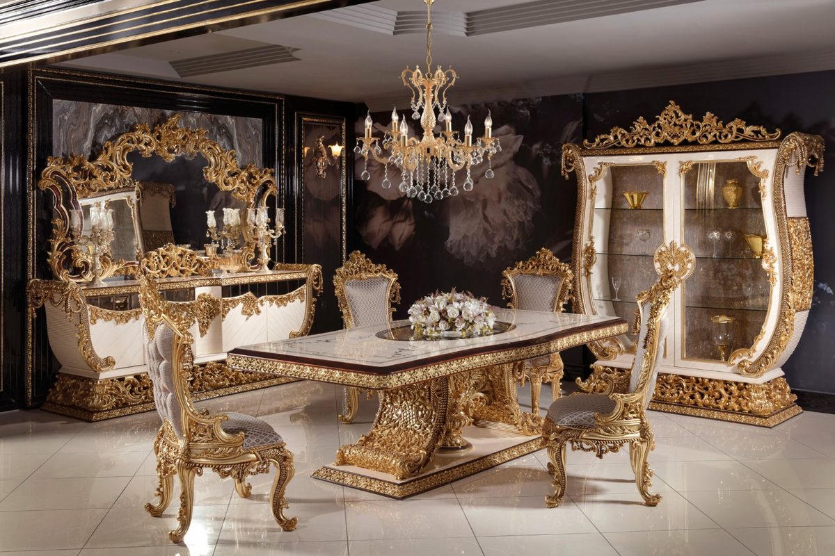 Teak Sovereign Antique Gold Dining Set, Dining Table