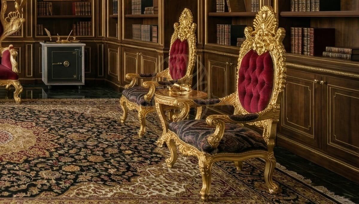 Royal Armchair Hand Carved Teak Armchair, Saharanpur, view 4