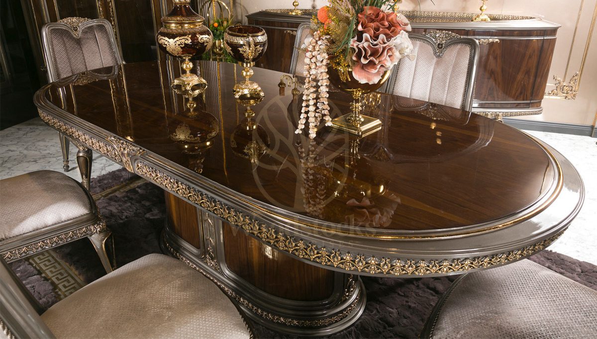 Royal Astera Hand Carved Teak Dining Table Set, Saharanpur, view 4