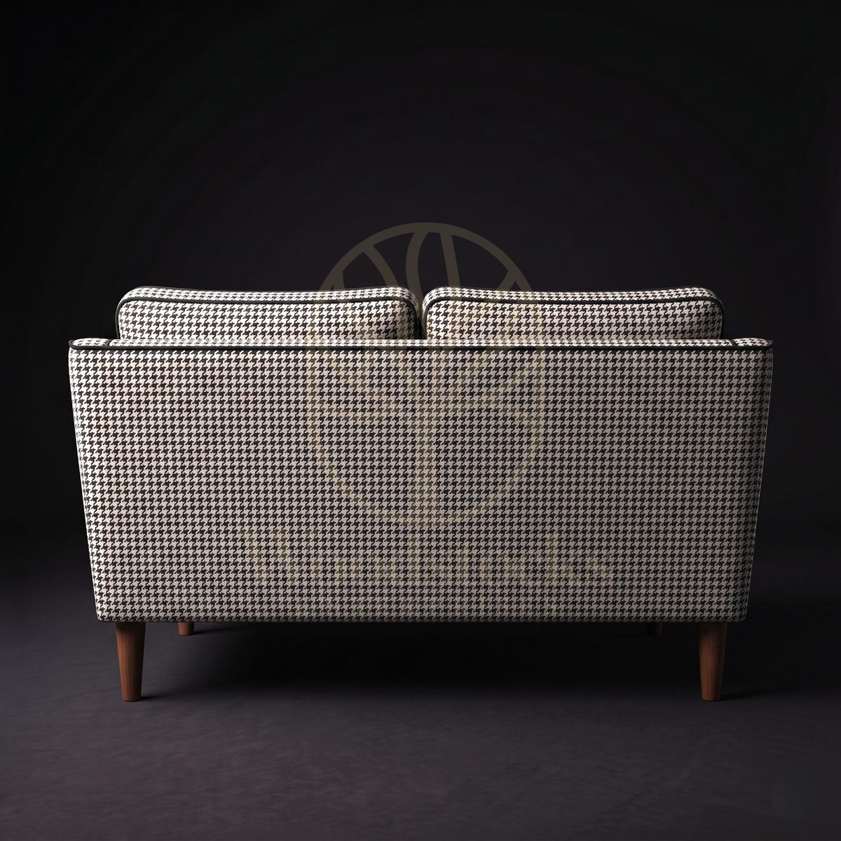 Luxury Teak Chelsea Houndstooth Mid-Century Loveseat, Saharanpur, view 4