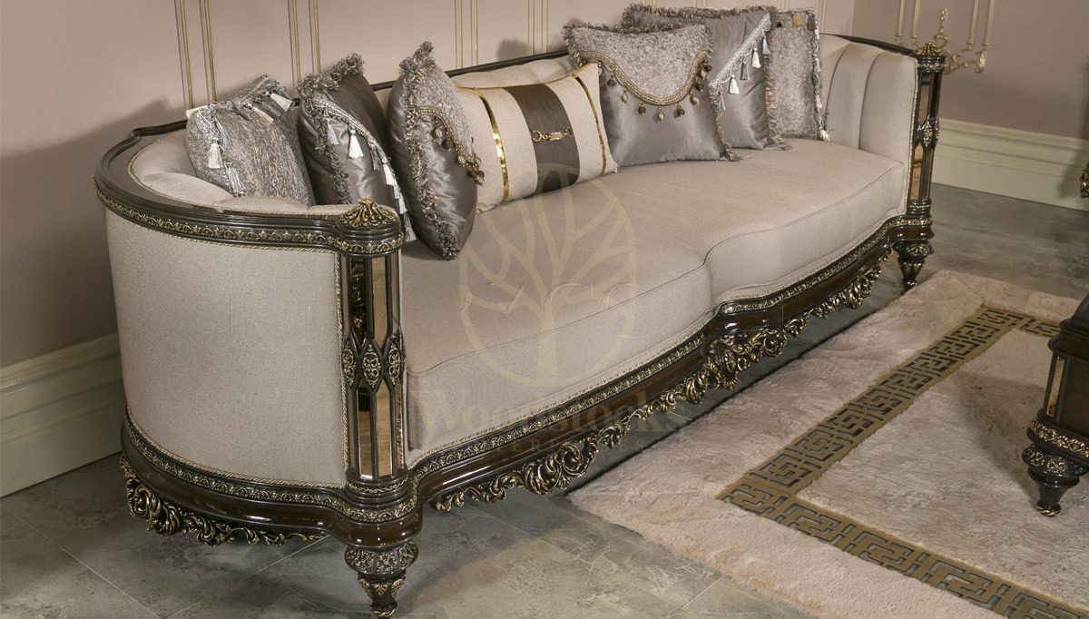 Royal Siena Hand Carved Teak Sofa Set, Saharanpur, view 5