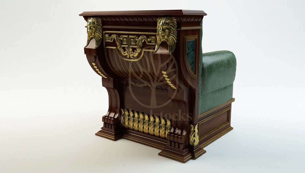 Luxury Dorenas Handcrafted Teak Armchair, Saharanpur, view 3