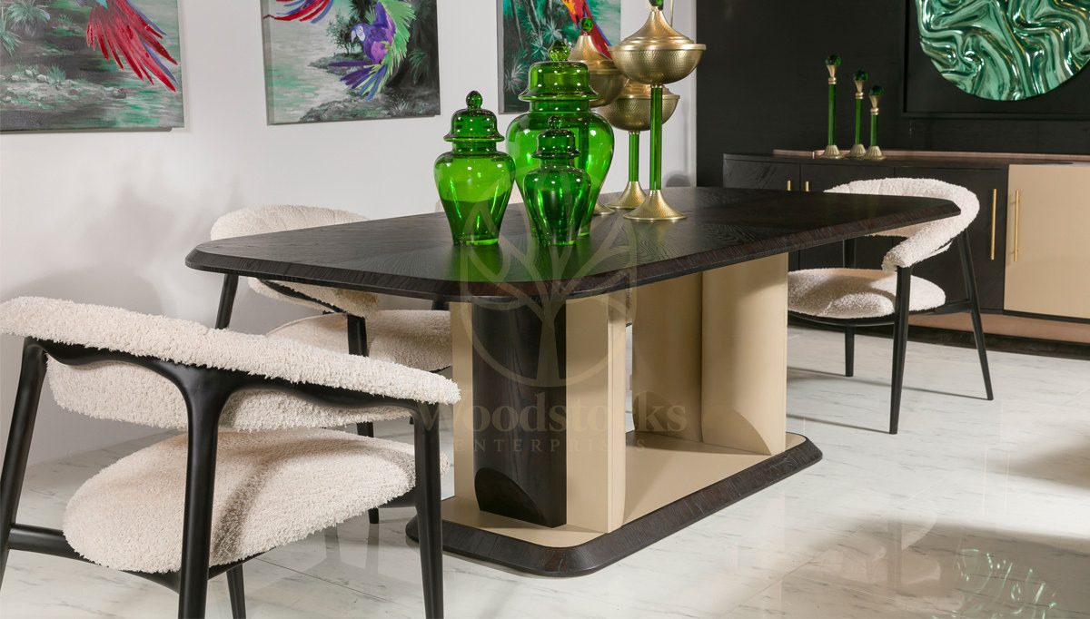 Luxury Armani Handcrafted Teak Dining Table Set, Saharanpur, view 6