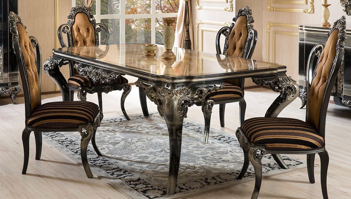 Royal Esante Hand Carved Teak Dining Table Set, Saharanpur, view 2