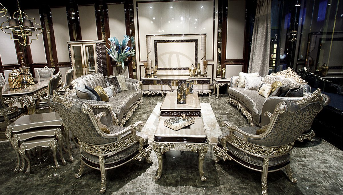 Royal Atlanta Hand Carved Teak Sofa Set, Saharanpur, Sofa Set