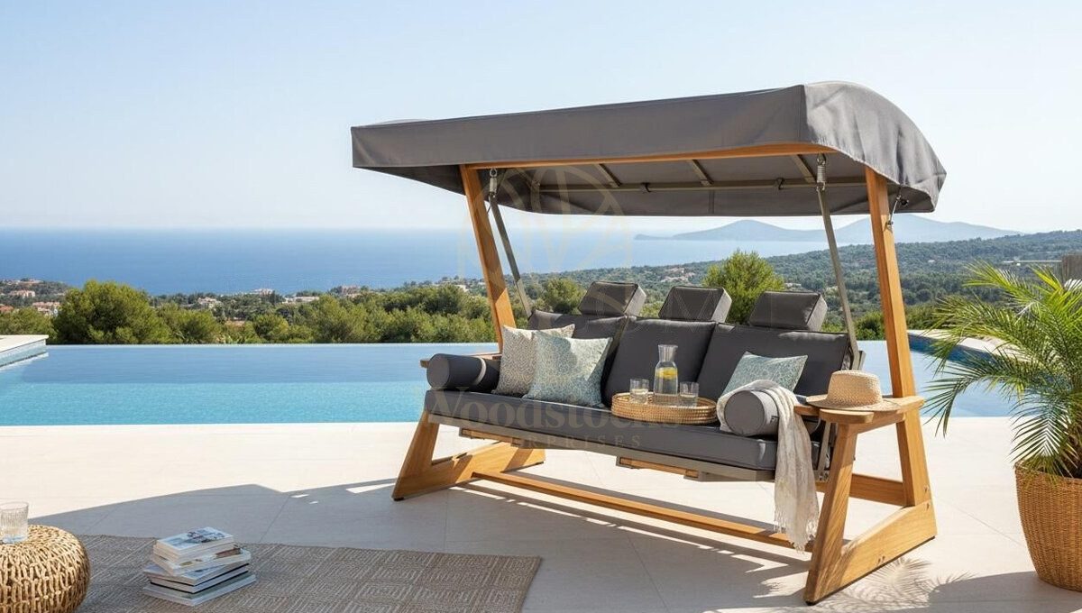 Luxury Bodrum Handcrafted Teak Swing Jhula, Saharanpur, view 3