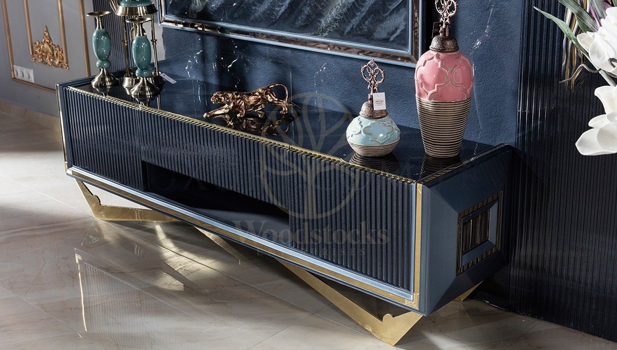 Luxury Valentin Handcrafted Teak TV Cabinet, Saharanpur, view 2