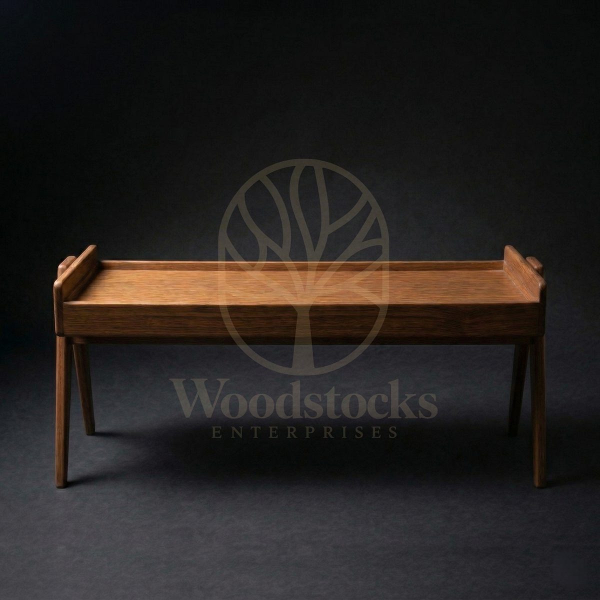 Luxury Teak Compass-Leg Tray Table, Saharanpur, view 3