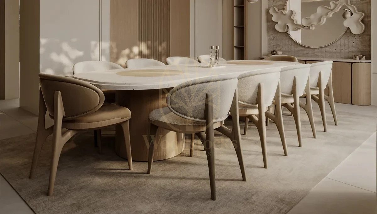 Luxury Vita Handcrafted Teak Dining Table Set, Saharanpur, Dining Table