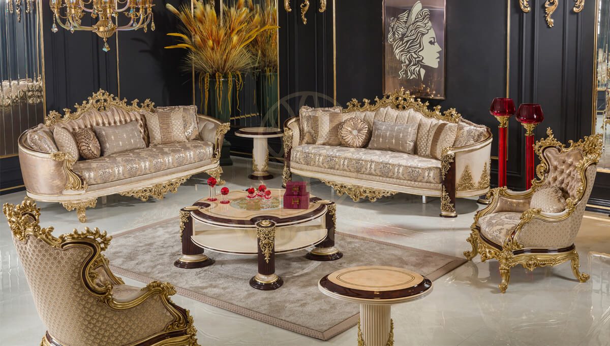 Royal Beril Brown Hand Carved Teak Sofa Set, Saharanpur, Sofa Set