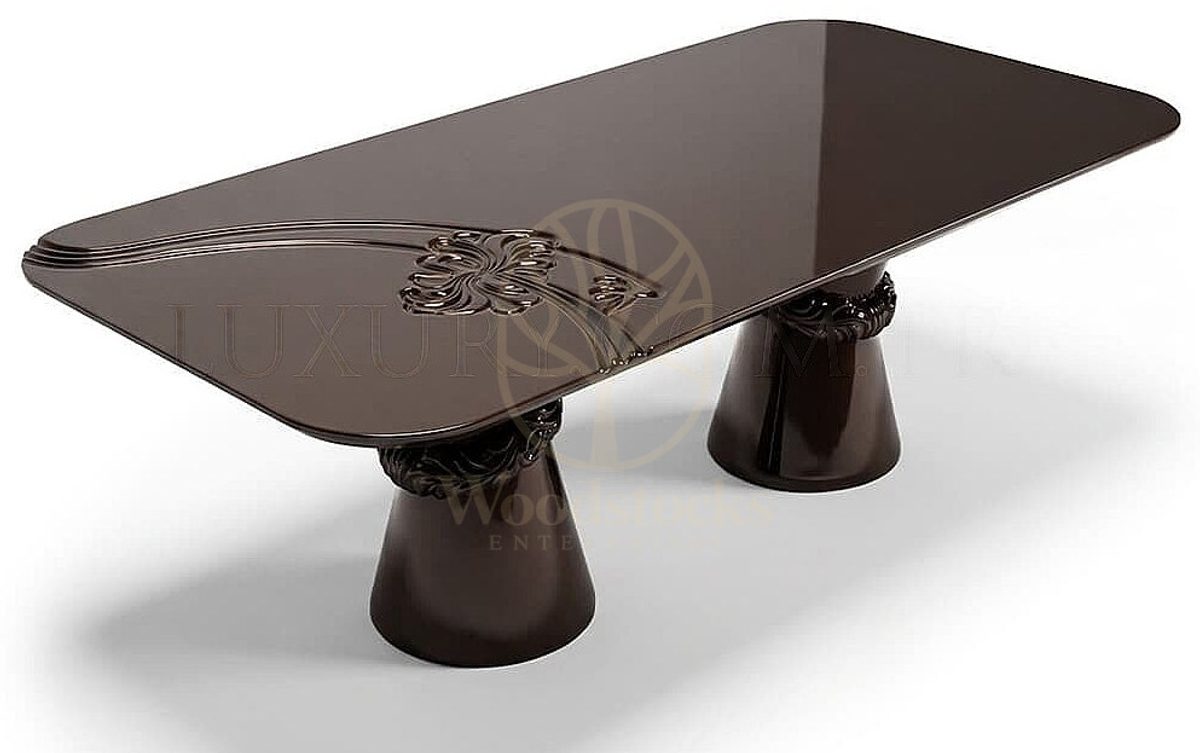 Luxury Lunera Brown Handcrafted Teak Dining Table Set, Saharanpur, view 5