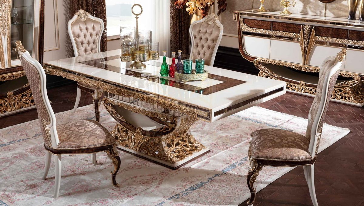 Royal Eritre Bronze Hand Carved Teak Dining Table Set, Saharanpur, view 3